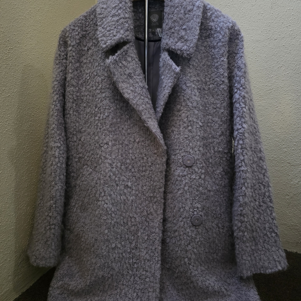 Vince Camuto Women's Wool Textured Gray Coat